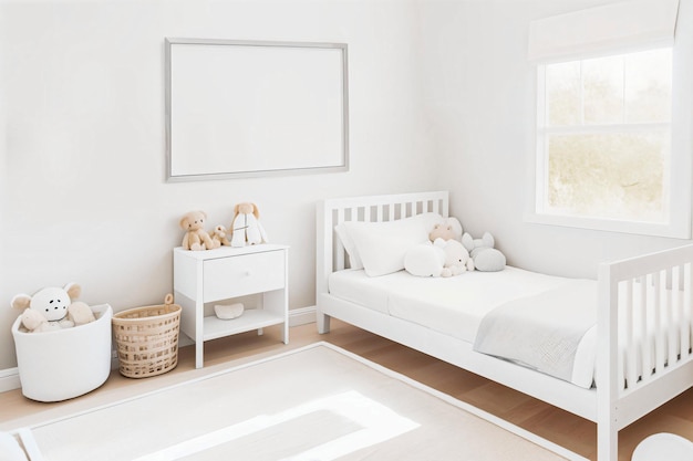 Child room interior frame mockup