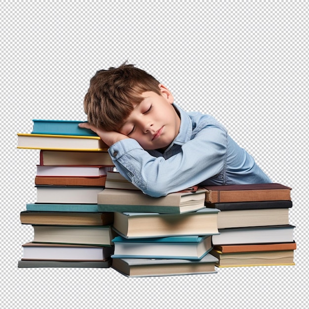 Child sleep and book