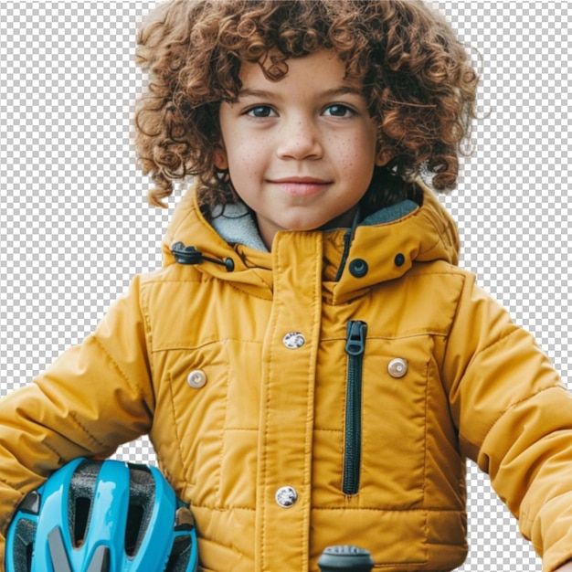 PSD a child smile and ride the bike