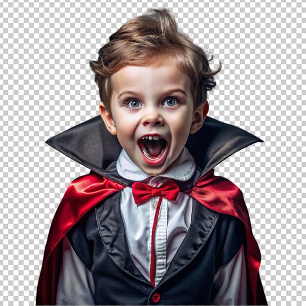 PSD bambino in costume di vampiro.