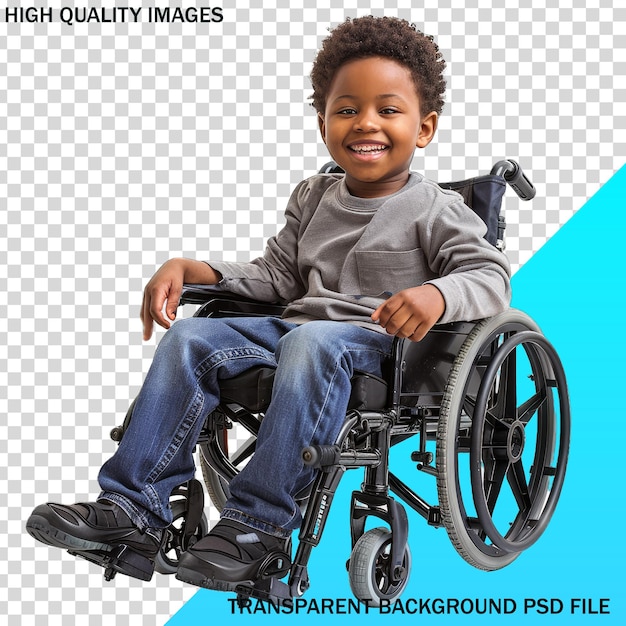 PSD a child in a wheelchair with a picture of a boy in a wheelchair