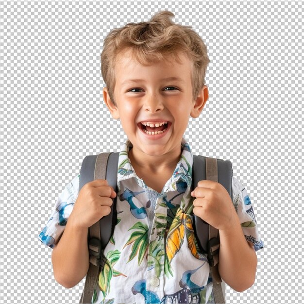 Child with backpack and go to school