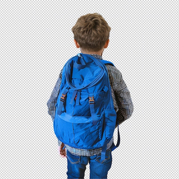 PSD child with backpack and going to school