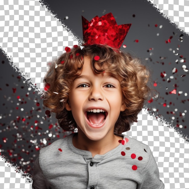 PSD a child with a red hat on his head and the word 