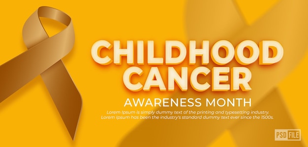 Childhood cancer awareness month with text effect editable 3D style
