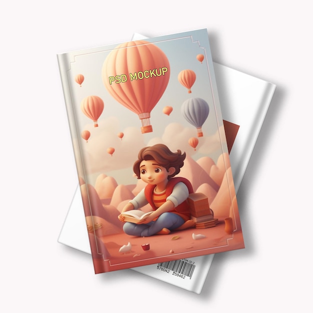 PSD Макет иллюстрации дизайна обложки детской книги