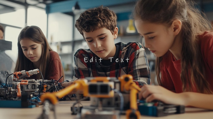 PSD children building robots in classroom