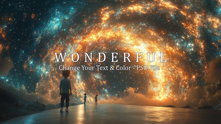 PSD children gazing at the cosmic vortex