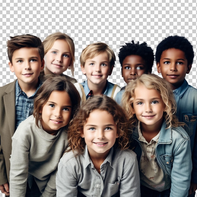 Children looking upward view from above studio shot