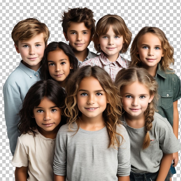 PSD children looking upward view from above studio shot