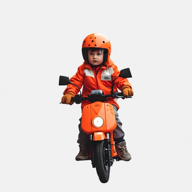 子供たちはバイクに乗ります