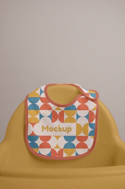 PSD children's bib mockup design