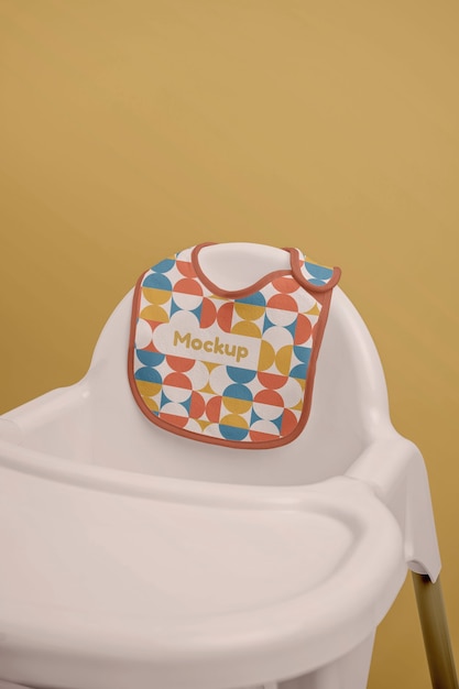 PSD children's bib mockup design