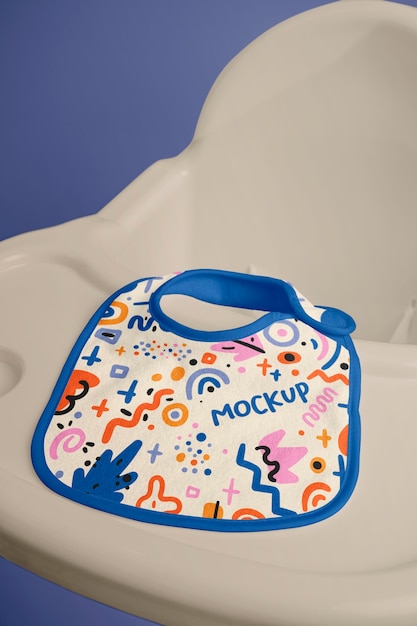 PSD children's bib mockup design