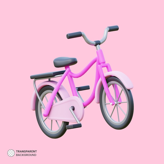 子供の自転車アイコン分離 3 d レンダリング図