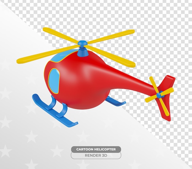 PSD children's cartoon helicopter with transparent background