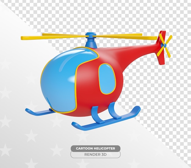 PSD children's cartoon helicopter with transparent background