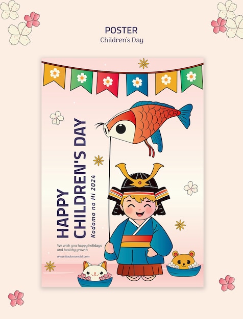 PSD children's day in japan template design