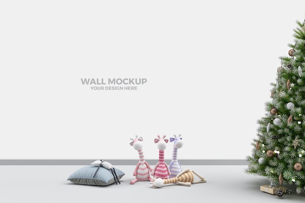 PSD children's room wall mockup decoration