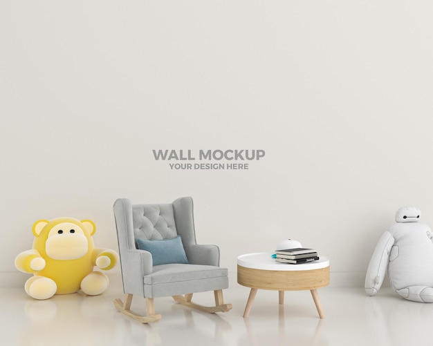 Children's room wall mockup decoration