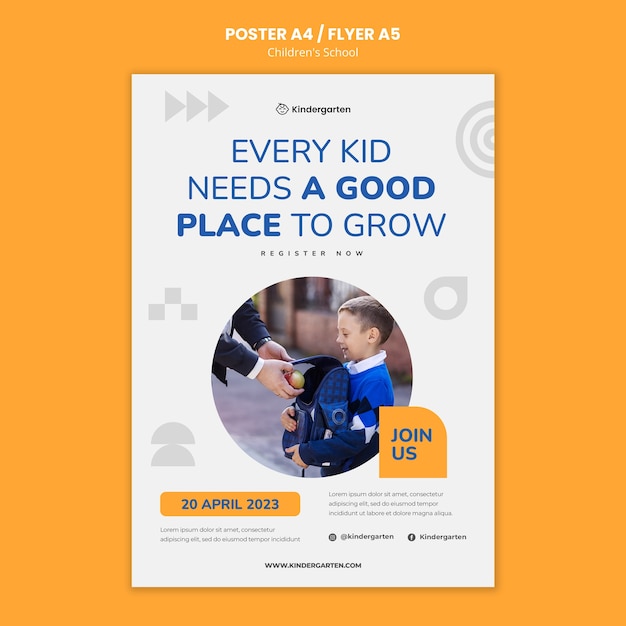 PSD children school education poster