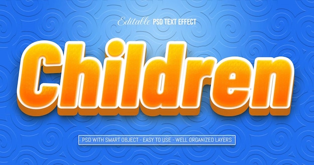 Children text editable 3d style text effect