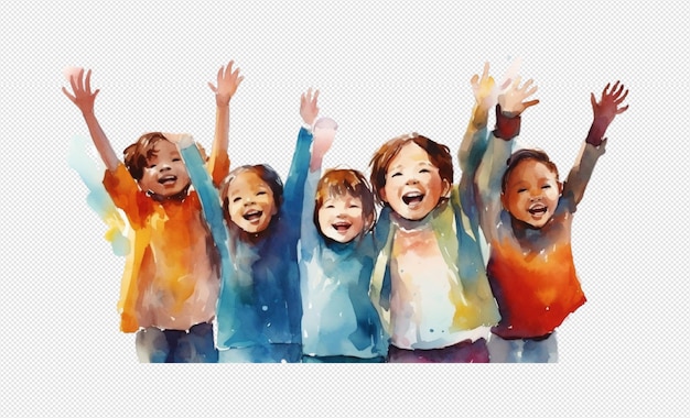 PSD children and watercolors