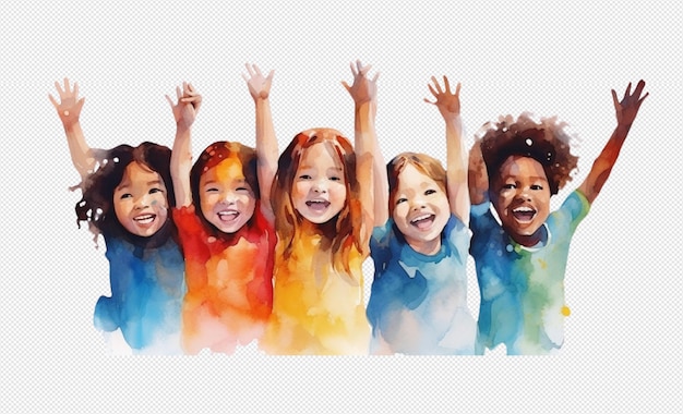 PSD children and watercolors