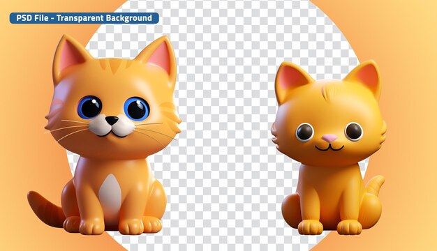 子供用 3d バナー 可愛いオレンジ色の猫セット プラスチック製の風呂のおもちゃ