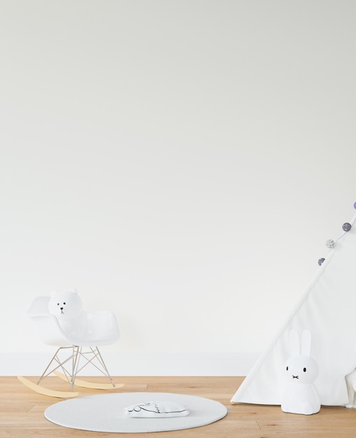 白いテントのある子供部屋
