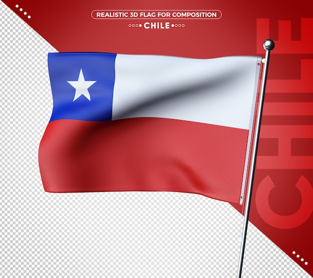 Chile 3d textured flag for composition