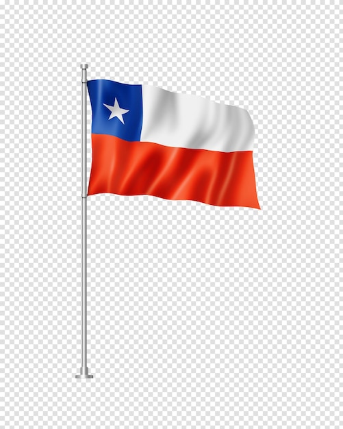 Chilean flag isolated on white