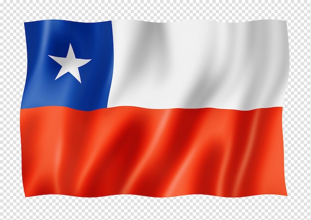 Chileense vlag geïsoleerd op witte banner