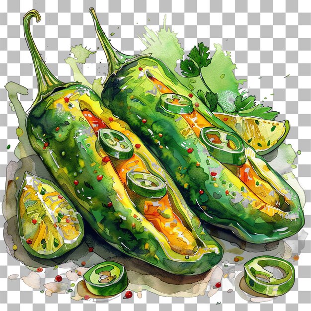 PSD Мексиканская тема chiles rellenos