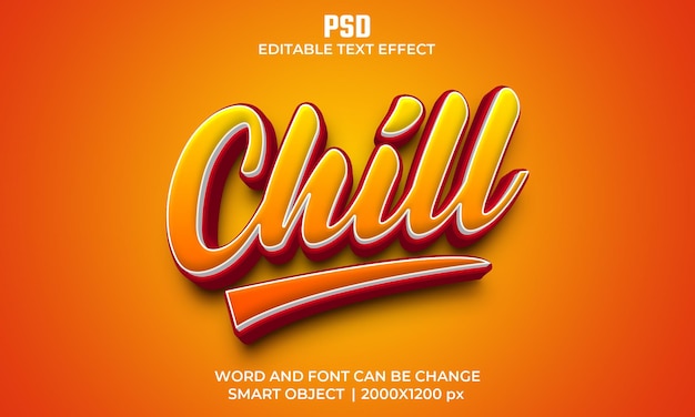 Chili 3d bewerkbaar teksteffect premium psd met achtergrond