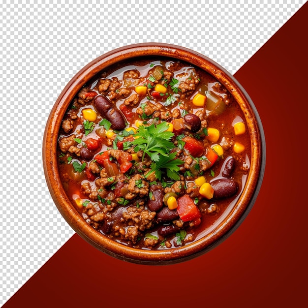 PSD chili con carne geïsoleerd op witte achtergrond