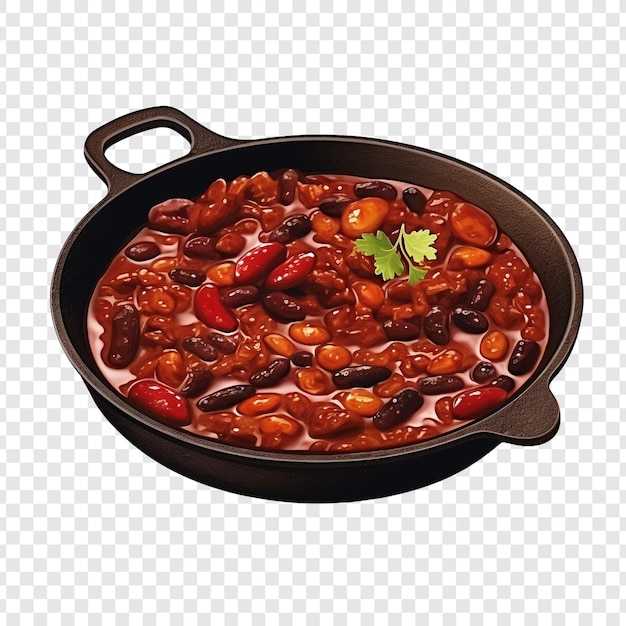 PSD chili con carne изолированный на прозрачном фоне