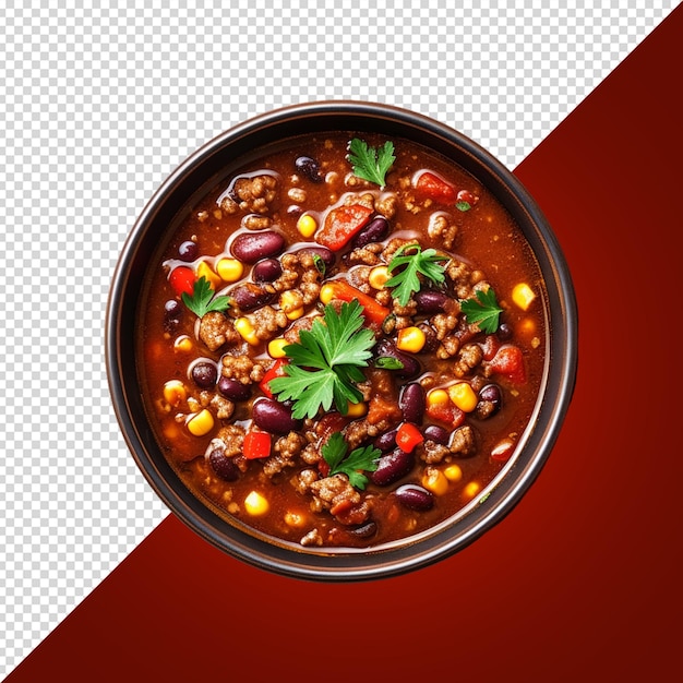 PSD chili con carne isolated on white background