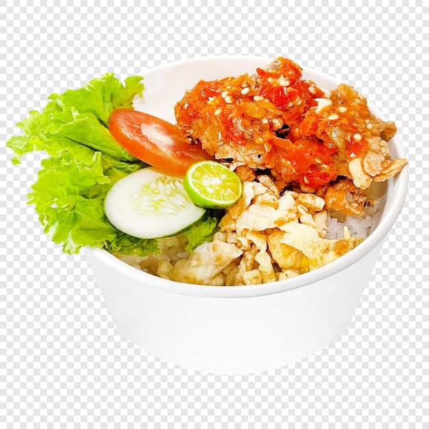 PSD chili fried chicken rice bowl