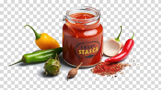 Salsa di peperoncino su sfondo trasparente