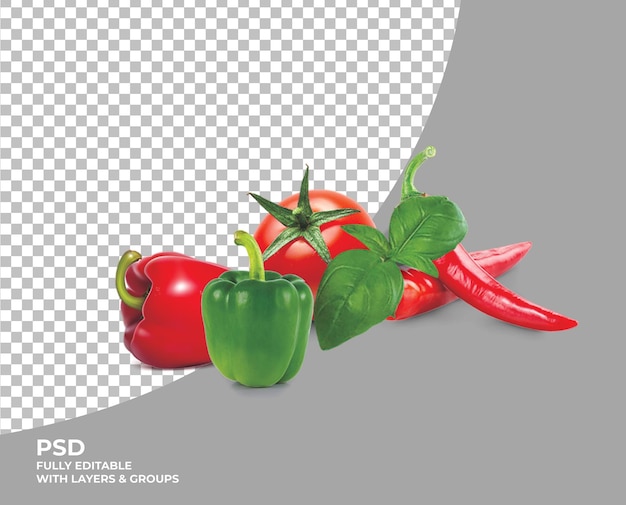 Помидор чили Capsicum Прозрачный на фоне psd