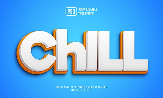 PSD chill 3d style text effect