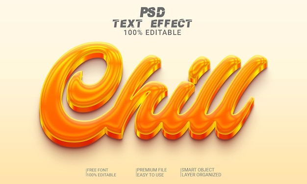 Chill 3d-teksteffect psd-bestand