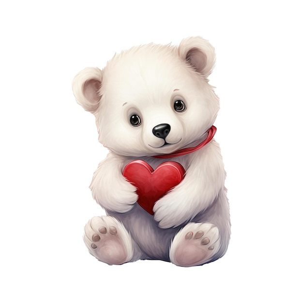PSD chill in love valentine polar bear a heartwarming addition to your valentines celebration
