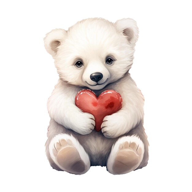 PSD chill in love valentine polar bear a heartwarming addition to your valentines celebration