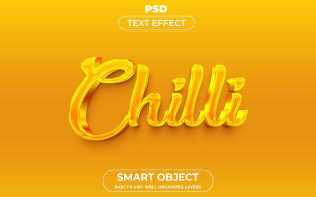 Chilli 3D Editable Text Effect Style template