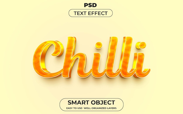 Шаблон стиля редактируемого текстового эффекта Chilli 3D