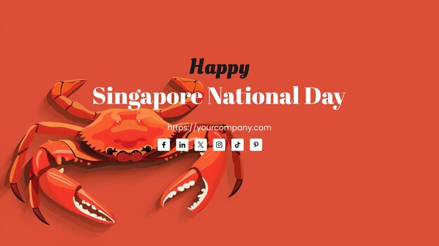 PSD chilli crab illustration banner