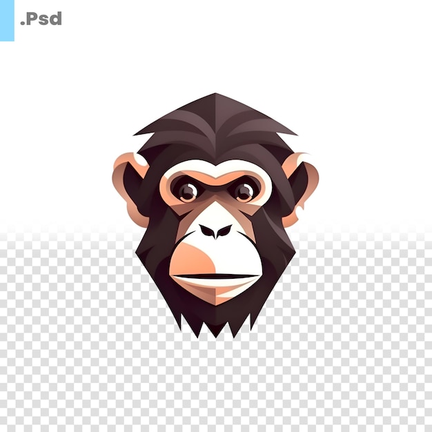 PSD chimpansee vector pictogram geïsoleerd op een witte achtergrond voor uw web en mobiele app ontwerp psd-sjabloon
