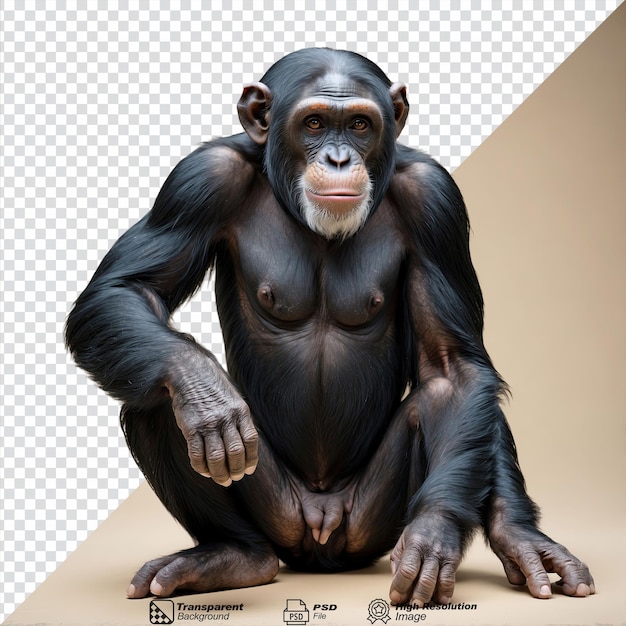 PSD chimpanzee isolated on transparent background